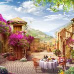 پوستردیواری شهر قدیمی رو به کوهستان