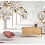 پوستر گل برجسته شیشه ای در راهرو سه بعدی
