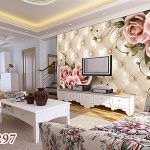 پوستر گل رز برجسته در زمینه چرم