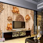 پوستر گلهای برجسته چوبی