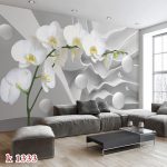 پوستر شاخ گل برجسته در زمینه هندسی