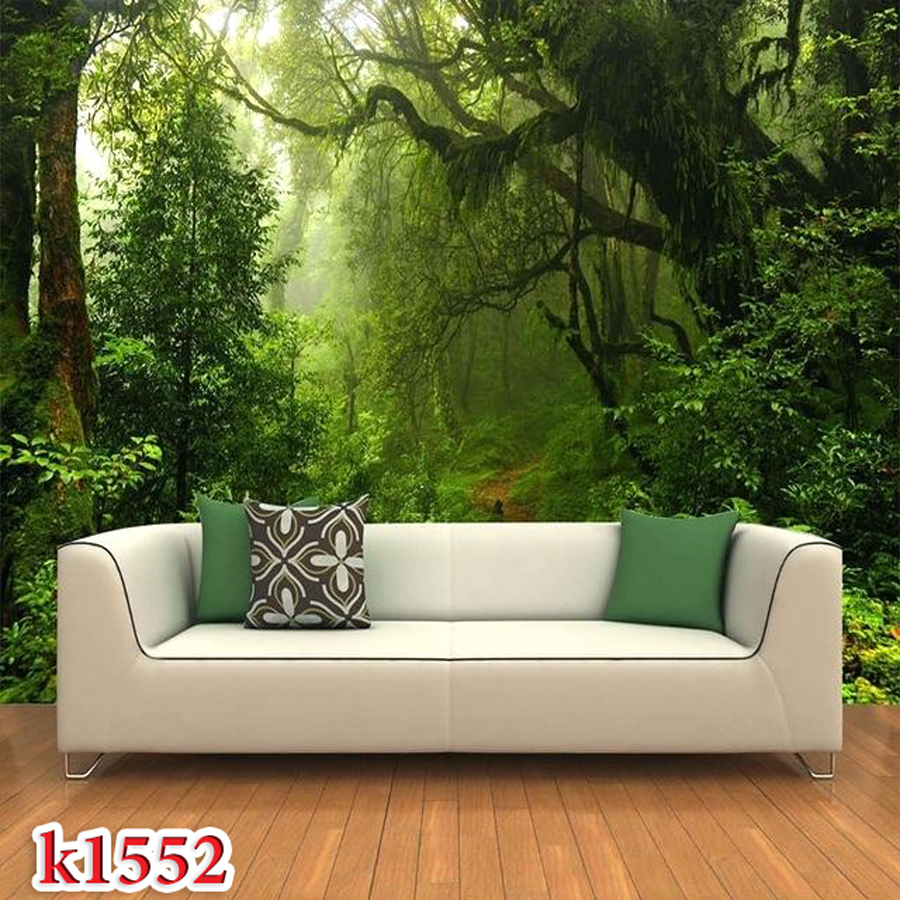 k1552 پوستر دیواری سه بعدی جنگل سرسبز - Image 1